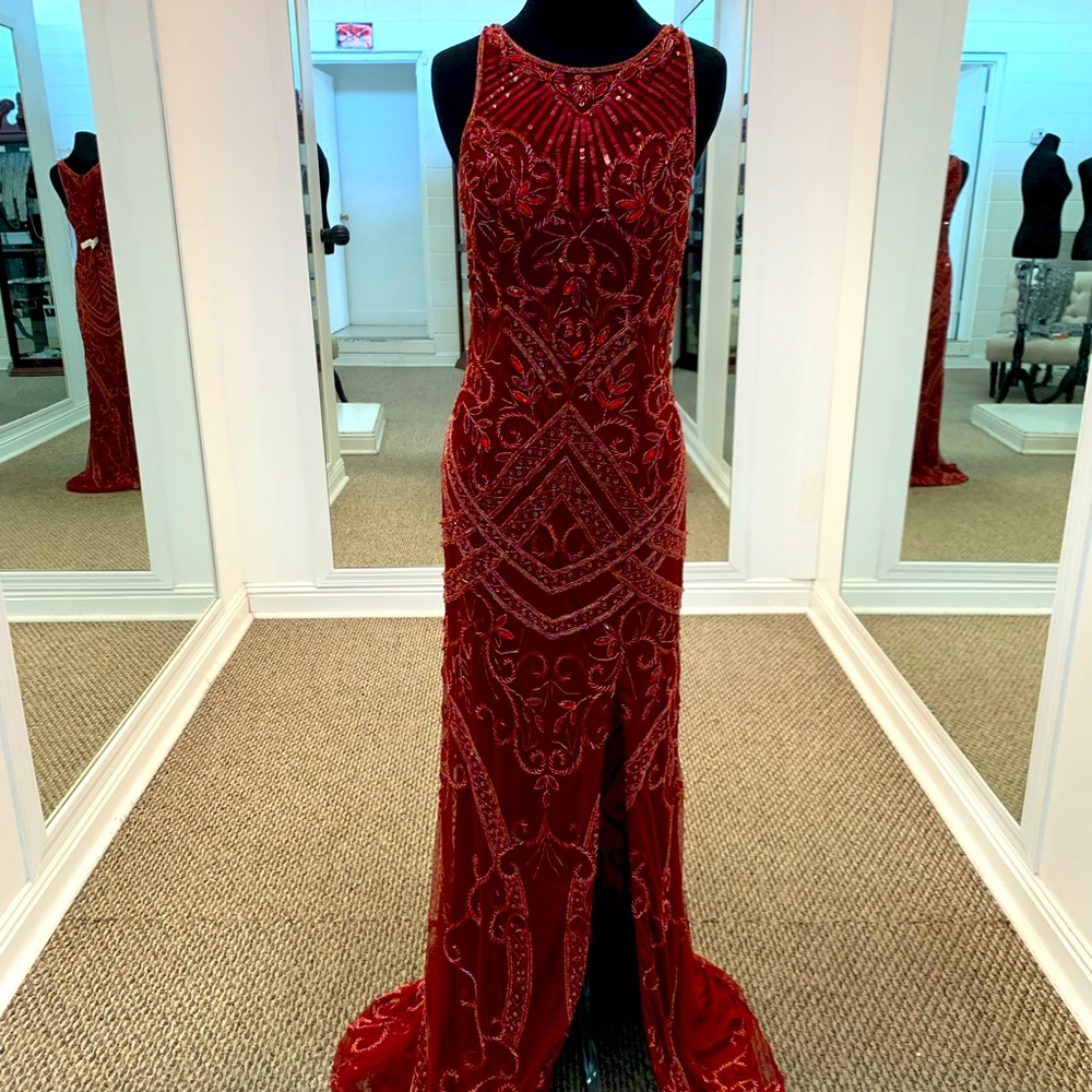 Primavera Couture 3037 Burgundy Designer Size 14